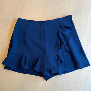 Amanda Uprichard Navy Ruffle Skort with Overlap Flounce